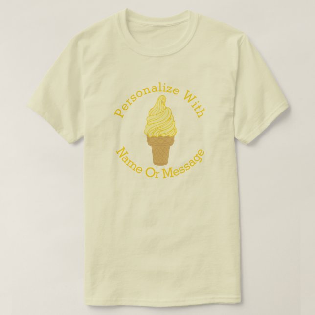 Camiseta T-Shirt Sorvete Amarelo PERSONALIZADO (Frente do Design)