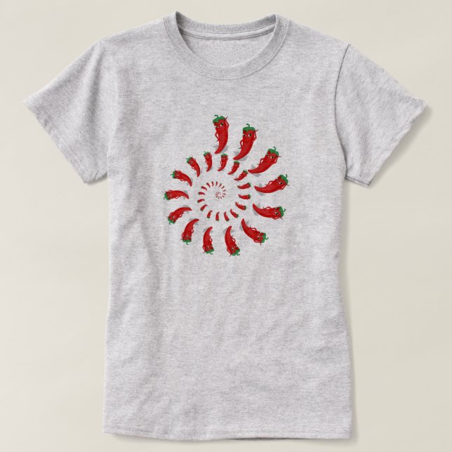 Camiseta T-Shirt Spiral Red Pepper Diva (Frente do Design)