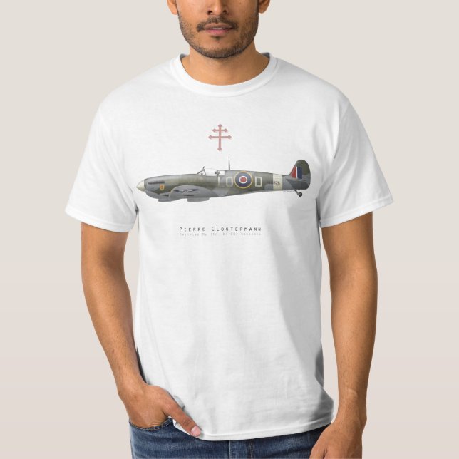Camiseta T-Shirt Spitfire Pierre Clostermann (Frente)