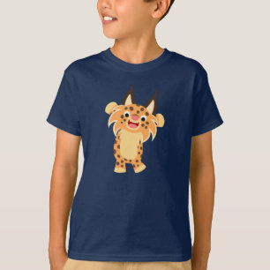 Camiseta T-shirt Spunky bonito das crianças do lince dos