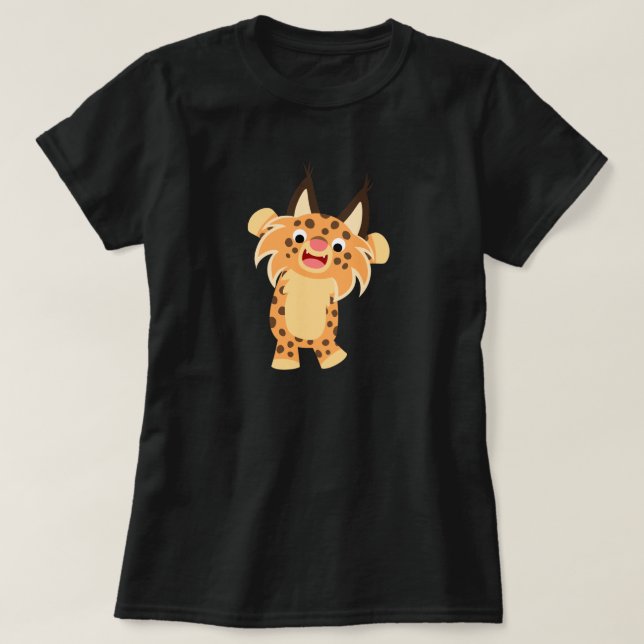 Camiseta T-shirt Spunky bonito das mulheres do lince dos (Frente do Design)