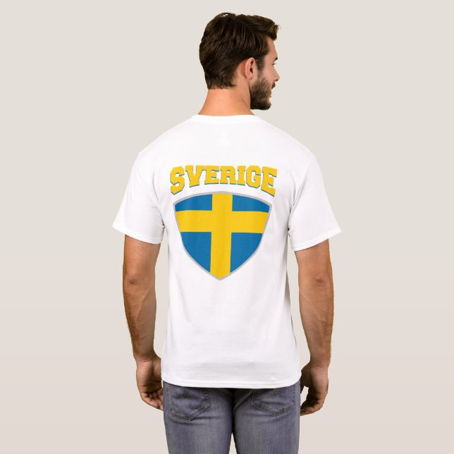 Camiseta T-Shirt suecia Flag (Parte Traseira Completa)