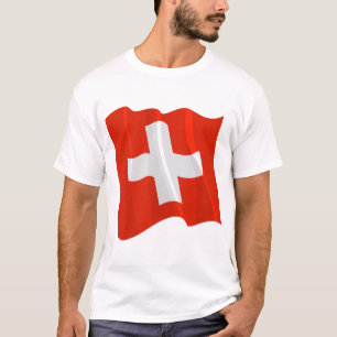 Camiseta T-shirt suíço dos homens da bandeira