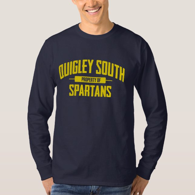 Camiseta T-shirt sul de Quigley Spartans (Capa longa) (Frente)