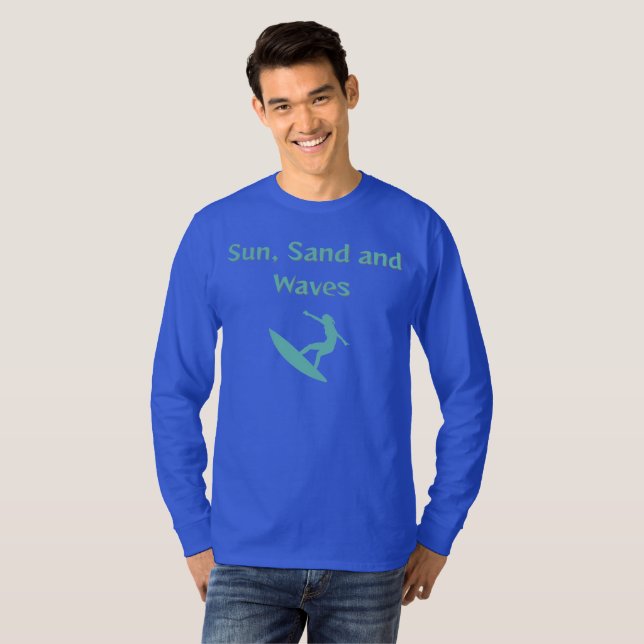 Camiseta T-Shirt Sun, Sand e Waves (Frente Completa)