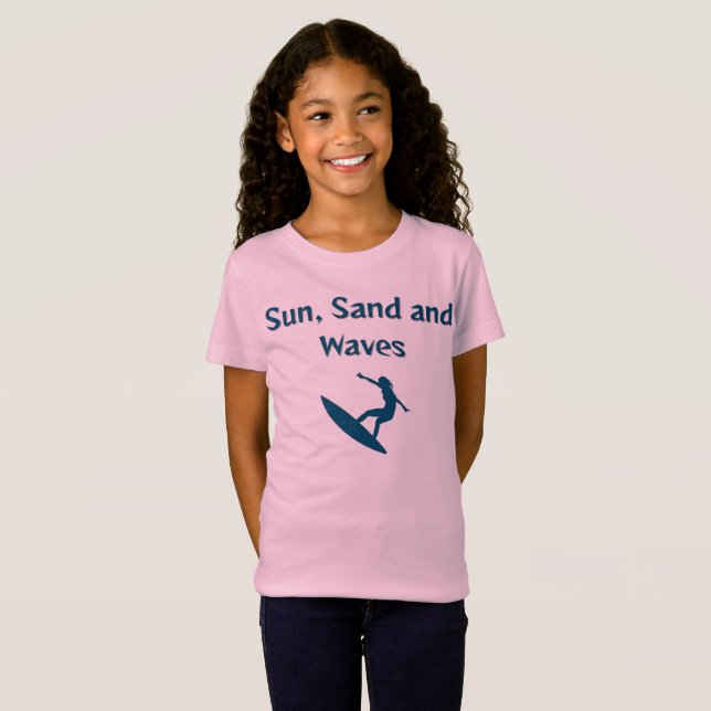 Camiseta T-Shirt Sun, Sand e Waves (Frente Completa)