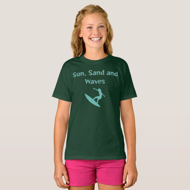 Camiseta T-Shirt Sun, Sand e Waves (Frente Completa)