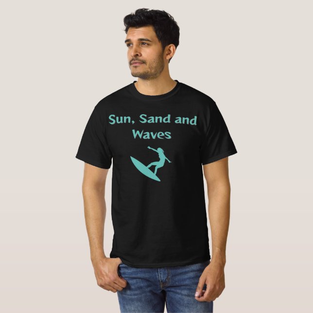 Camiseta T-Shirt Sun, Sand e Waves (Frente Completa)