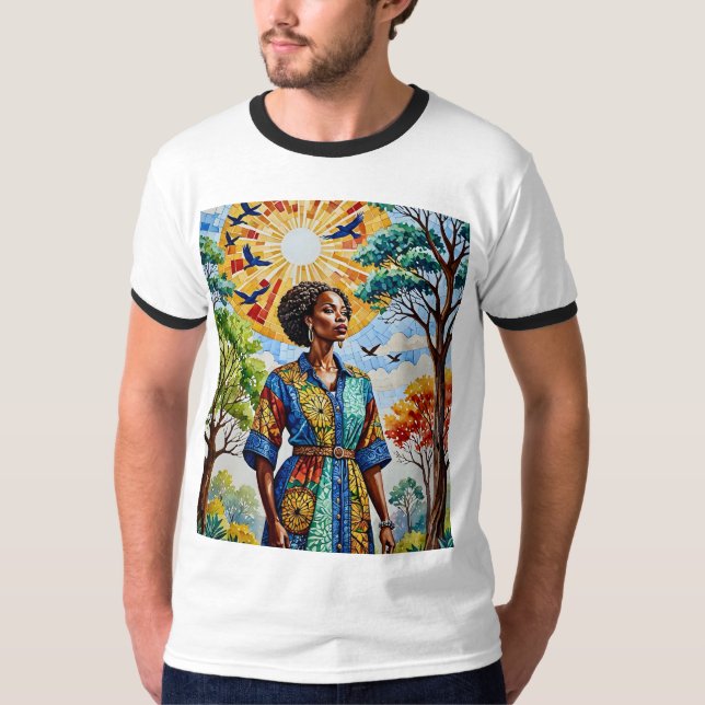 Camiseta T-Shirt Sunlit Mosaic Queen Fall (Frente)
