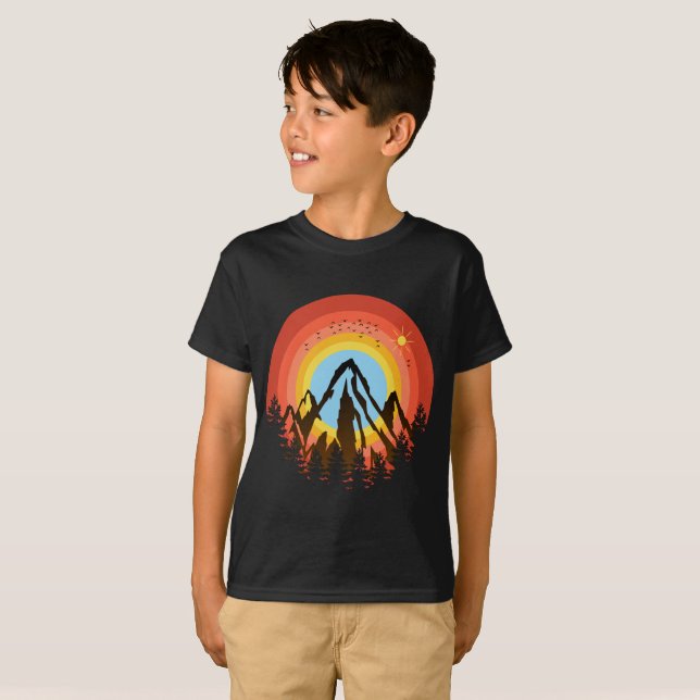 Camiseta T-Shirt SUNSET COLORIDO DE MONTANHA (Frente Completa)