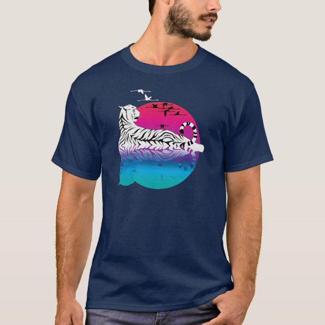 Camiseta T-Shirt Sunset White Tiger (Frente)