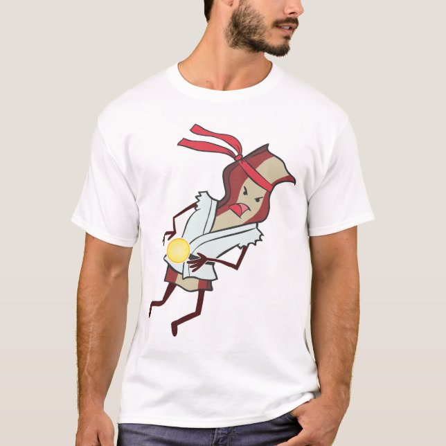 Camiseta T-shirt super do bacon da ação (Frente)