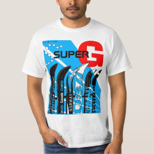 Camiseta T-shirt Super-G de Snowblade do esporte de inverno