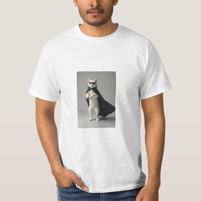 Camiseta t-shirt Super Hero Cat (Frente)