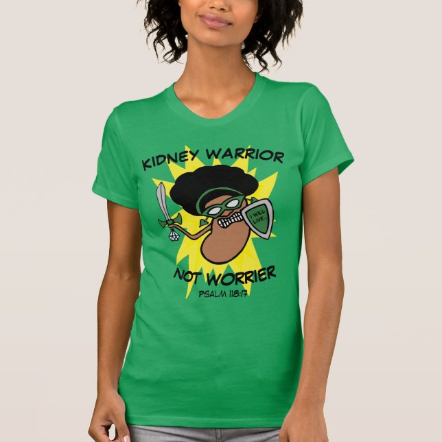 Camiseta T-Shirt Super Herói do Guerreiro Renal de Cartoon  (Frente)