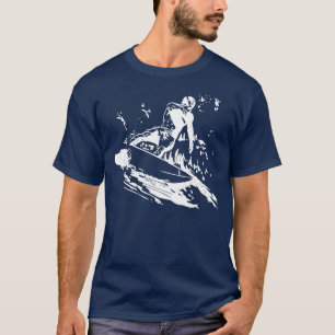 Camiseta T-shirt surfando da onda