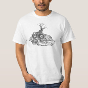 Camiseta T-shirt surreal do crânio da árvore da mente de