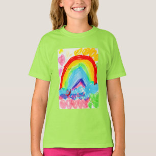 Camiseta T-Shirt, T-Shirt Arco-Íris De Arte Bonita, Colorid