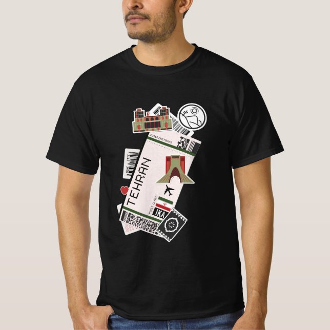 Camiseta T Shirt tehran iran persia viagem (Frente)