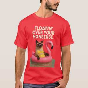 Camiseta T-shirt tema praia para amantes de gatos siameses