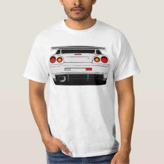 Camiseta T-shirt temático de JDM com um cinza/R34 de prata