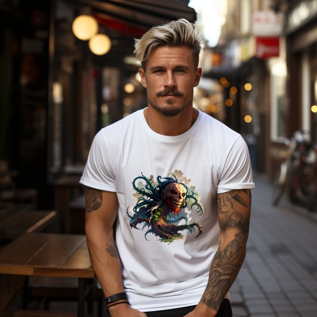 Camiseta T-shirt Tête de Mort avec Tentacules-Racines (Criador carregado)