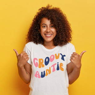 Camiseta T-shirt Tia Retro Groovy anos 70 Tia Retro