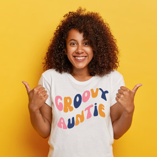 Camiseta T-shirt Tia Retro Groovy anos 70 Tia Retro