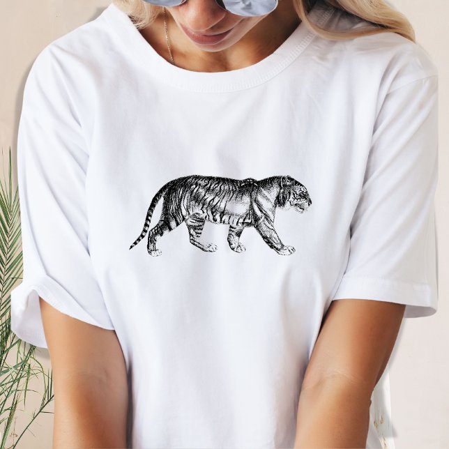 Camiseta T-Shirt Tiger Preto e Branco (Criador carregado)
