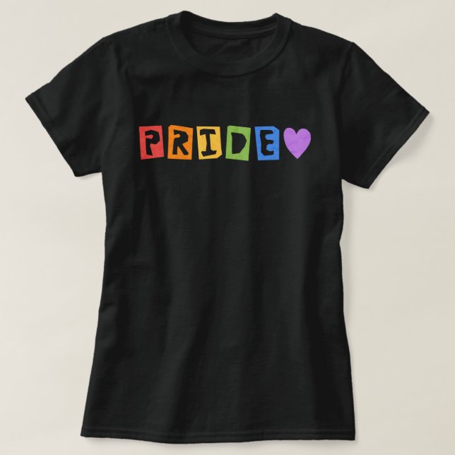 Camiseta T-Shirt Tipografia Arco-Íris Orgulho (Frente do Design)