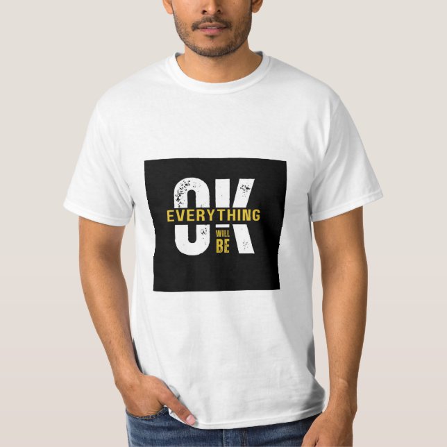 Camiseta T-shirt tipográfica preta e amarela (Frente)