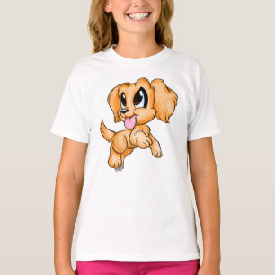 Camiseta T-shirt tirado mão das meninas do golden retrieve