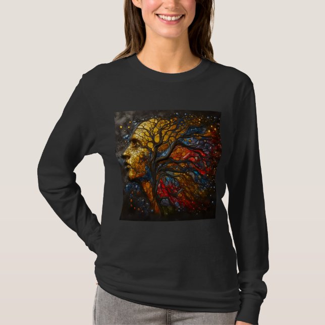 Camiseta T-Shirt Trabalho de arte 6 de longo alcance femini (Frente)
