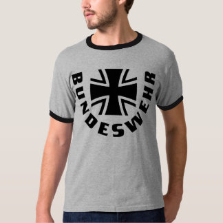 Camiseta T-shirt transversal preto de Bundeswehr Kreuz