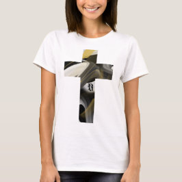 Camiseta T-Shirt Trend Abstrato Art Black White Dourado