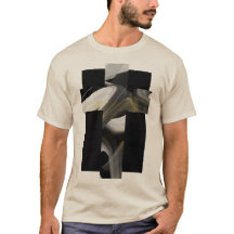 T-Shirt Trend Abstrato Art Black White Dourado