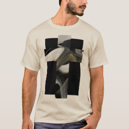 Camiseta T-Shirt Trend Abstrato Art Black White Dourado