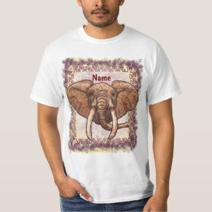 Camiseta T-shirt tribal do elefante do Sepia