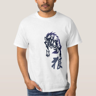 Camiseta T-shirt tribal do tatuagem do lobo