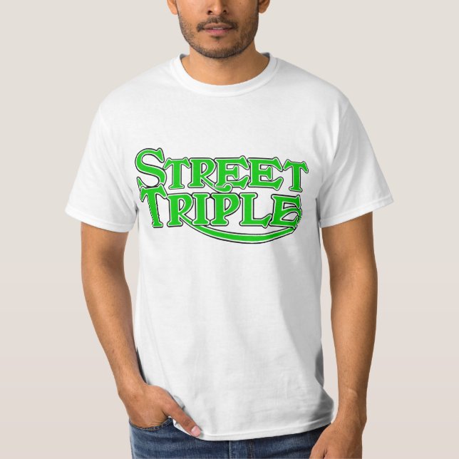 Camiseta T-shirt triplicar-se da rua do valor (Frente)