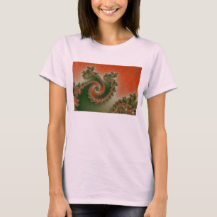 Camiseta T-shirt triplo verde-oliva do Twirl do Pimento