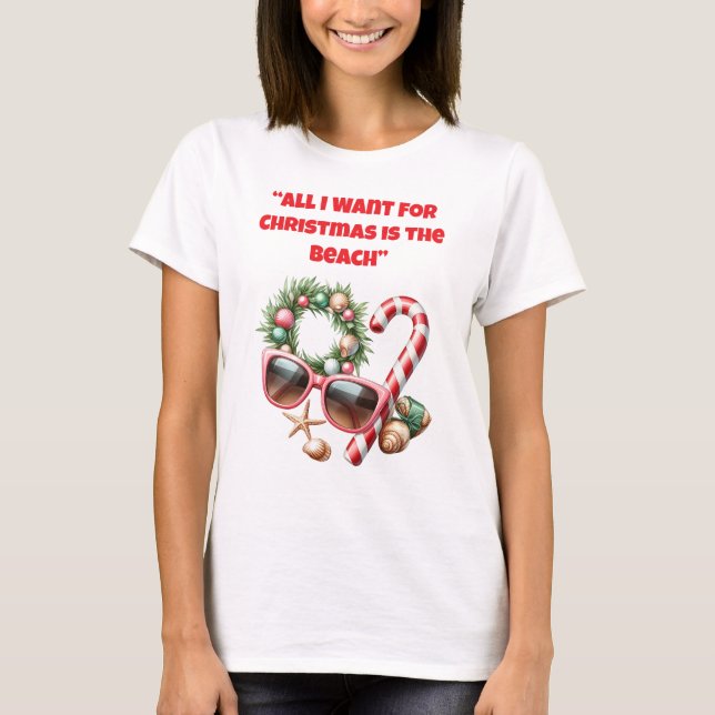 Camiseta T-Shirt-Tropical Christmas Family T Shirt (Frente)