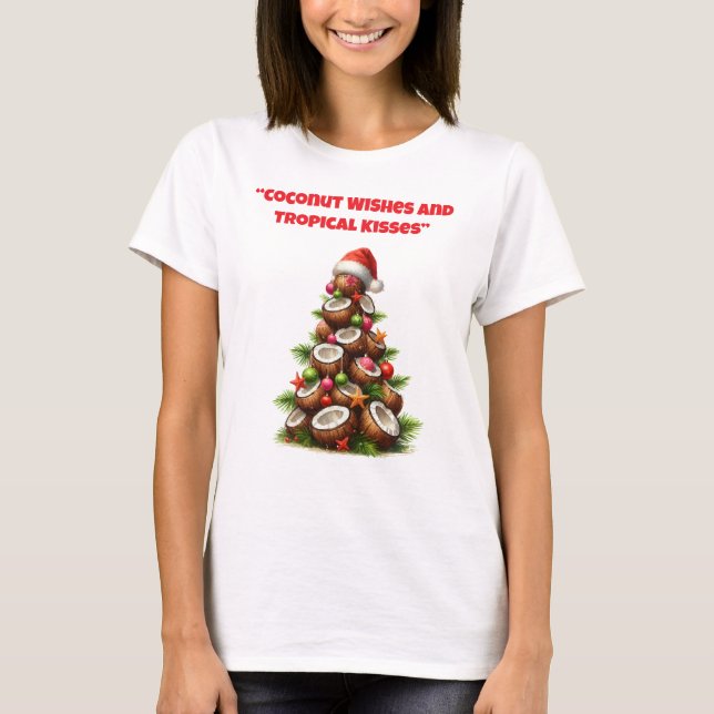 Camiseta T-Shirt-Tropical Christmas Family T Shirts (Frente)