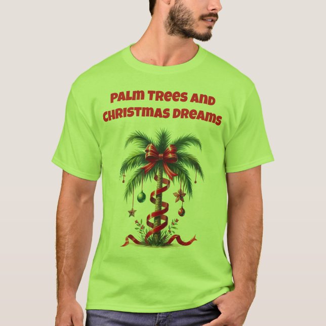 Camiseta T-Shirt-Tropical Christmas Family T-Shirts (Frente)