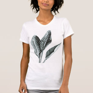 Camiseta T-shirt tropical das folhas das mulheres