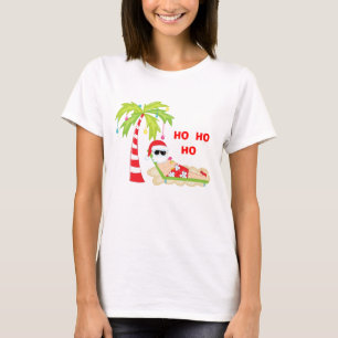 Camiseta T-shirt tropical do flamingo da árvore de Natal