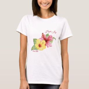Camiseta T-Shirt Tropical Hibiscus Flower Vibrante