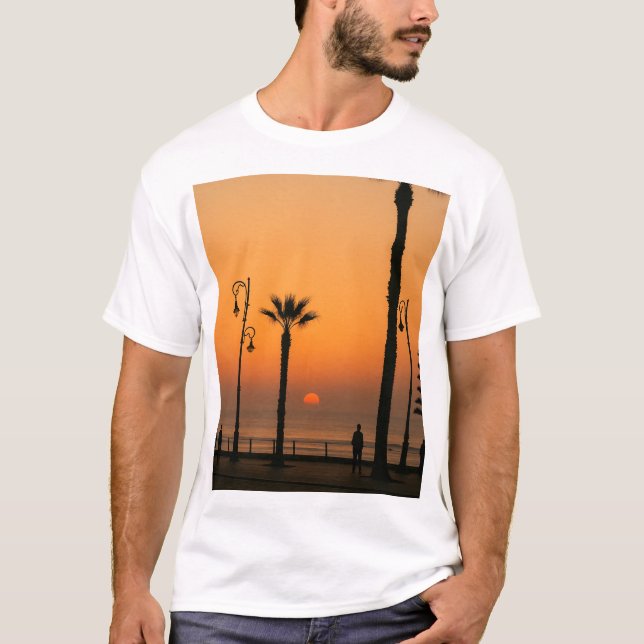 Camiseta T-Shirt Tropical Sunset Beach (Frente)