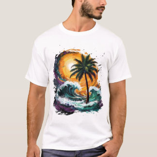 Camiseta T-Shirt Tropical Sunset Wave