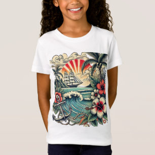 Camiseta T-Shirt Tropical Tattoo Art Beach Paradise